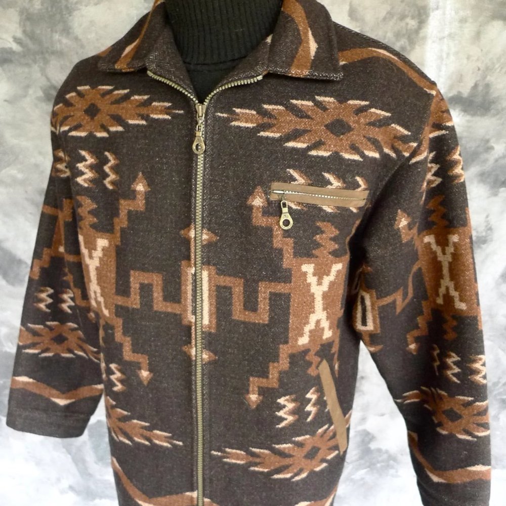 Rare Vintage Pendleton High Grade Western Wear Wool Blanket Jacket Coat - Picture 3 of 10